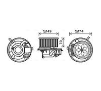 Ventola abitacolo VN8341 AVA QUALITY COOLING per VW SKODA AUDI SEAT