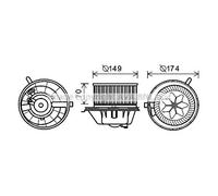 AVA Quality Cooling Elettromotore ventola abitacolo VN8342 compatibile VW SKODA AUDI SEAT