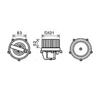 Ventola abitacolo VN8345 AVA QUALITY COOLING per VW TRANSPORTER T4 Autobus
