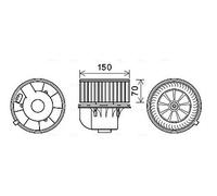 AVA Quality Cooling Elettromotore ventola abitacolo VN8354 per VW, Ford, Seat