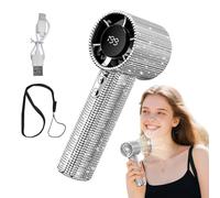 Ventola ad alta velocità - ventola del collo portatile | Strumento di raffreddamento compatto, condizionatore d'aria indossabile, gadget di raffreddamento silenzioso di strass per uso di palestra, lav