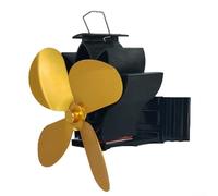 Ventola alimentata a calore per stufe a legna, funzionamento silenzioso con livelli di rumore inferiori a 25 dB, robusta lega di alluminio e protezione dalla temperatura (oro)