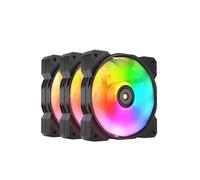 Ventola ARGB da 120 mm, confezione da 3, con illuminazione RGB, supporto ad alto flusso d'aria e basso rumore, ideale per migliorare il raffreddamento del PC.
