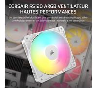 Ventola ARGB da 120 mm - CORSAIR - RS120 - Bianco - Raffreddamento ad alte prestazioni ed effetti di luce ARGB