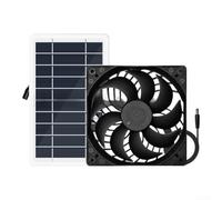 Ventola aspirante portatile ad energia solare da 2 W con USB, pannello monocristallino per serra, pollo, camper, canile di ventilazione, nero
