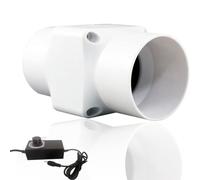 Ventola Aspirazione 50mm, 2 pollici Ventola Estrazione 36 m³/h Ventola di Scarico con Controllore di Velocità, Estrattore Aria In Linea Per Booster, Tenda di Crescita,Ventilazione, 50mm-white