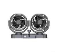 Ventola Auto Doppia 360° Dashboard 12V Ventola Auto Doppia 360° | Rotazione 360°, flusso d'aria per preciso, guida confortevole, montaggio dashboard, plastica resistente(A)