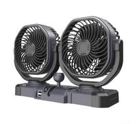Ventola Auto Doppia 360° Dashboard 12V Ventola Auto Doppia 360° | Rotazione 360°, flusso d'aria per preciso, guida confortevole, montaggio dashboard, plastica resistente(B)