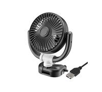 Ventola Auto Portatile 5-24 V, Rotazione 360°, Silenziosa E Pieghevole