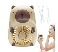 Ventola Capybara elettrica palmare con cordino, ventola portatile per alimenti, a 3 velocità, per raffreddamento ad aria, dispositivo di raffreddamento personale per interni ed esterni e viaggi