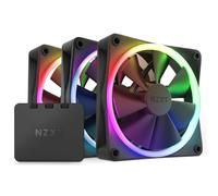 NZXT F120 RGB Fans - RF-R12TF-B1 - Personalizzazione avanzata dell'illuminazione - Raffreddamento silenzioso - Tripla (ventola RGB e controller INCLUSI) - Ventola da 120 mm - Nero