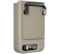 Ventola compatta USB-C ricaricabile da 3600 mAh, batteria regolabile, 5 velocità, luce LED ultra silenziosa, indossabile intorno alla vita o al collo, raffreddamento da tavolo, bianco e verde, 8,3 x