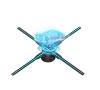 Ventola con ologramma 3D Ventilatore Olografico 3D Da 56 Cm/22,1 Pollici, 672 Perline LED In 4 Pale Del Ventilatore, Proiettore Olografico Tramite Scheda TF, App E Telecomando, Halloween