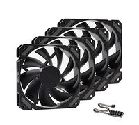 Ventola da 120 mm nero PWM 4pin 12v DC Fan Case for processore CAMPIO COMPRESSIONE ACQUA CREELLO CHOLORE STALLO VOLUME ARIA ALTO ARIA (Blade Color : 4 Fans with Hub)