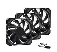 Ventola da 120 mm nero PWM 4pin 12v DC Fan Case for processore CAMPIO COMPRESSIONE ACQUA CREELLO CHOLORE STALLO VOLUME ARIA ALTO ARIA (Blade Color : 3 Fans with Hub)