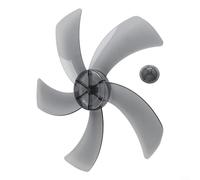 Ventola da 45,7 cm, 5 foglie, parte di ricambio in plastica PP con copertura per dado, per ventilatore a piedistallo, resistente al calore, a basso rumore, ventola da scrivania da 430 mm (nero