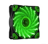 Ventola da telaio da 12 cm con 15 LED per ottimizzazione del flusso d'aria del PC e supporto per dissipazione del calore (verde)