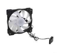 Ventola da telaio RGB da 1200 giri/min per raffreddamento PC, ventola silenziosa da 12 cm con 4 pin per interfaccia, materiale ABS, ventola per radiatore nera compatibile con dissipatori di calore del