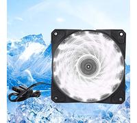 Ventola del Telaio Silenziosa, Dispositivo di Raffreddamento del Computer per Case del Computer, CPU del Computer Accessorio 3 Fili a 15 Fili Mute LED Streamer Colorato 120mm (15 luci bianche)