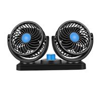 Ventola dell'auto, 2 head 2 velocità da 12 V ventola auto 360 ° rotabile accessori automobilistici di raffreddamento silenzioso per veicoli SUV RV veicoli, 12 V, ventilatori che soffiano fredd
