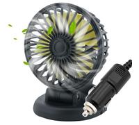 Ventola di auto che soffia fredda silenziosa ventola di raffreddamento addominali addominali rotabile con base autoadesiva e tappo di accendisigari per il comfort di guida estivo