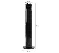 Ventola di colonna oceanica - 45W - altezza 78 cm - 3 velocità - oscillante - timer - nero