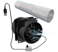 Ventola di estrattore portatile con tubo da dotto 1 m Fan ventilazione per ventilazione fai -da -te regolabile potente 5 V 2A Spazzo del motore senza spazzole per fumo da bagno in cucina, ventilazion