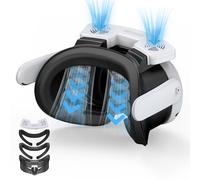 Ventola di raffreddamento con interfaccia facciale per Meta Quest 3, traspirante cotone seta ghiaccio e morbida pelle PU compatibile con Oculus Quest 3, ventola regolabile per alleviare l'appannamento