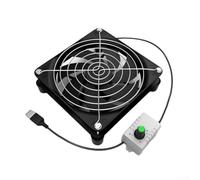 Ventola di raffreddamento DC 5 V USB 80 mm con copertura in rete e interruttore per router e TV Box, funzionamento silenzioso e velocità della ventola regolabile (3#)