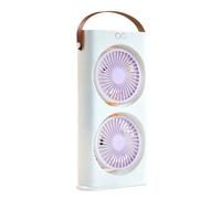 Ventola di raffreddamento desktop - Blower da tavolo a 3 velocità, unità aerea ricaricabile | Circulatore di aria a doppia testa, ventola a batteria leggera con design portatile per la scuola per picn