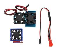 Ventola di raffreddamento ESC e ventola di raffreddamento del motore Set doppia ventola per Slash 4x4 1/10 Rustler 4x4 Stampede 4X4 Hoss 4x4 Velineon -3s Alluminio ABS Resistente (Blu)
