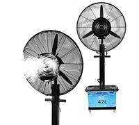 Ventola di raffreddamento nebulizzatore con serbatoio dell'acqua, regolabile a 3 velocità, spray impermeabile per esterni, patio, uso industriale, ventilatore elettrico resistente per un migliore