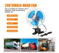 Ventola di raffreddamento per auto portatile 12V 24V Dispositivo di raffreddamento dell'aria forte oscillante Velocità regolabile per azionamenti estivi caldi