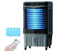 Ventola di Raffreddamento per Paludi per Interni, Condizionatori Portatili 3 in 1, Serbatoio da 10 Galloni, Oscillazione a 120°, 4 impacchi di Ghiaccio, Timer 12H, Telecomando, Raffreddatore