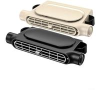 Ventola di raffreddamento per sedile auto, regolabile, tre modalità di vento, ricarica tipo C, alimentazione USB, nero e beige, per la circolazione dell'aria del sedile posteriore dei veicoli (nero +