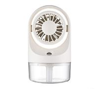 Ventola di raffreddamento portatile ricaricabile con funzione spray nebulizzata, batteria da 1000 mAh, alimentata tramite USB, da scrivania, serbatoio dell'acqua da 70 ml, impostazioni multiple di