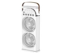Ventola di raffreddamento portatile ricaricabile, dispositivo di raffreddamento evaporativo, timer 1-2-3H Auto-Off e telecomando, serbatoio dell'acqua cinque, ugelli, 7 ultrasuoni