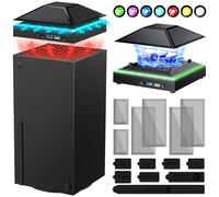 Ventola di raffreddamento RGB per Xbox Series X con filtro antipolvere, accessori per sistema di raffreddamento con luce LED colorata, ventola regolabile a 3 livelli a basso rumore, 2 porte USB extra