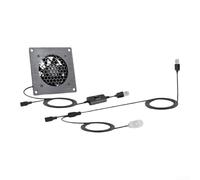 Ventola di raffreddamento USB da 80 mm con funzionamento a basso rumore e flusso d'aria regolabile per elettronica ed elettrodomestici (FT030802505EC (30℃))