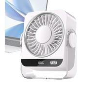 Ventola Di Raffreddamento USB Ricaricabile - Tecnologia A Semiconduttore Con Schermo Digitale LED, Montaggio A Parete Girevole A 5 Velocità, Raffreddatore D'Aria Personale Desktop Silenzioso, Mini Con