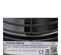 Ventola di raffreddamento W2E250-CE65-02 230V 0,51/0,74A 115/165W 2550/2750RPM 250mm