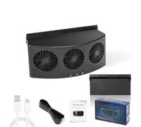 Ventola di scarico per auto alimentata tramite USB per la gestione del calore, leggera e facile da usare nei veicoli, ideale per uso esterno e campeggio (nero, accensione)