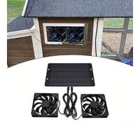 Ventola di scarico solare, 12 V, 10 W, impermeabile, doppia ventola di raffreddamento per serra, animali domestici, cani, polli