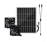 Ventola di scarico solare da 15 W con tensione OC 22,5 V e corrente di cortocircuito 1A per ventilazione su piccola scala in capannoni e strutture da giardino (doppia ventola)