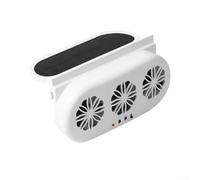 Ventola di scarico solare per auto, 5000 giri/min, sistema di ventilazione a tre motori, con cavo USB, doppia alimentazione, raffreddamento ad aria, per tutti i tipi di veicoli (bianco)