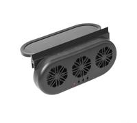 Ventola di scarico solare per auto, 5000 giri/min, sistema di ventilazione a tre motori, con cavo USB, doppia alimentazione, raffreddamento ad aria, per tutti i tipi di veicoli (nero)