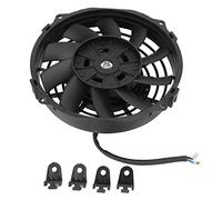 Ventola Elettrica Universale per Radiatore Nera da 7 Pollici 10 Pale Sottile Funzionamento Push-Pull CC per Auto