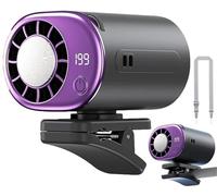 Ventola for Condizionatore D'aria Con Clip for Auto Con Display A LED, Mini Sistema Di Raffreddamento Portatile for Rotazione Di 360° Del Veicolo, 199 Velocità Regolabili(Grey)