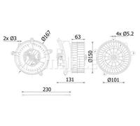 Ventola Interna Con Cavo MAHLE Per MERCEDES Classe C (W202)