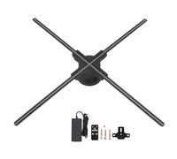 Ventola LED per proiettore ologramma 3D, schermo 80 cm, risoluzione 1600x928, 928 LED, controllo app smartphone, effetti luce parete e soffitto, modalità musicale, memoria interna 16 GB